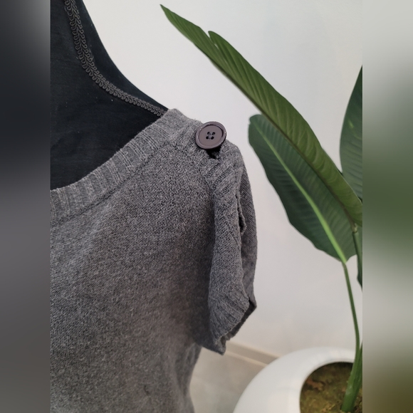 Grey Sweater Short Sleeve Dress - Picture 7 of 11